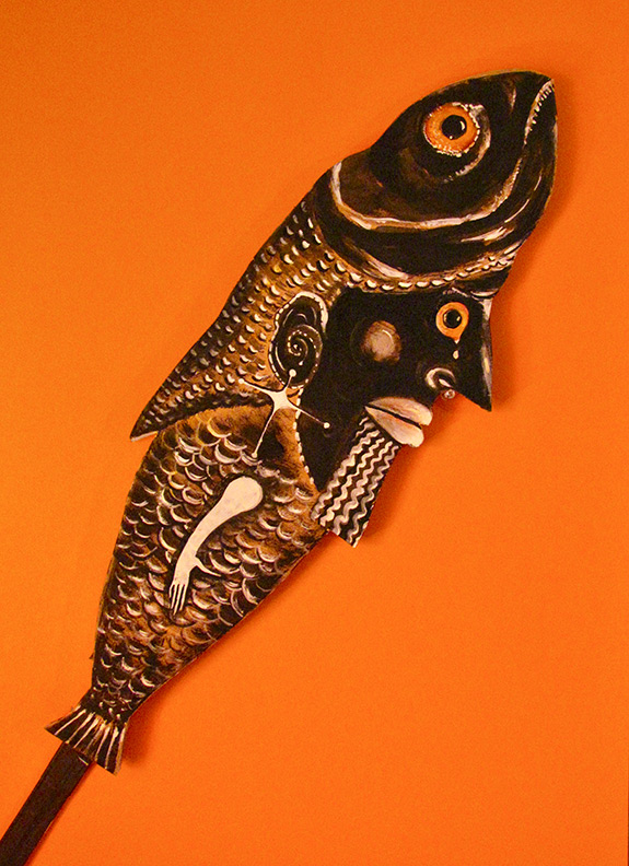 Liz Downing drawing, Fish Man Bringer of Wisdom Puppet