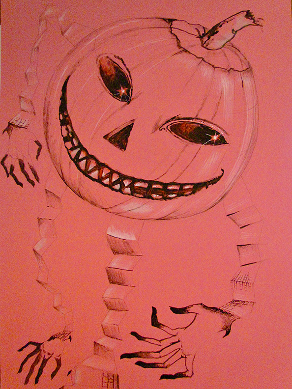 Liz Downing drawing, Pink Goblin